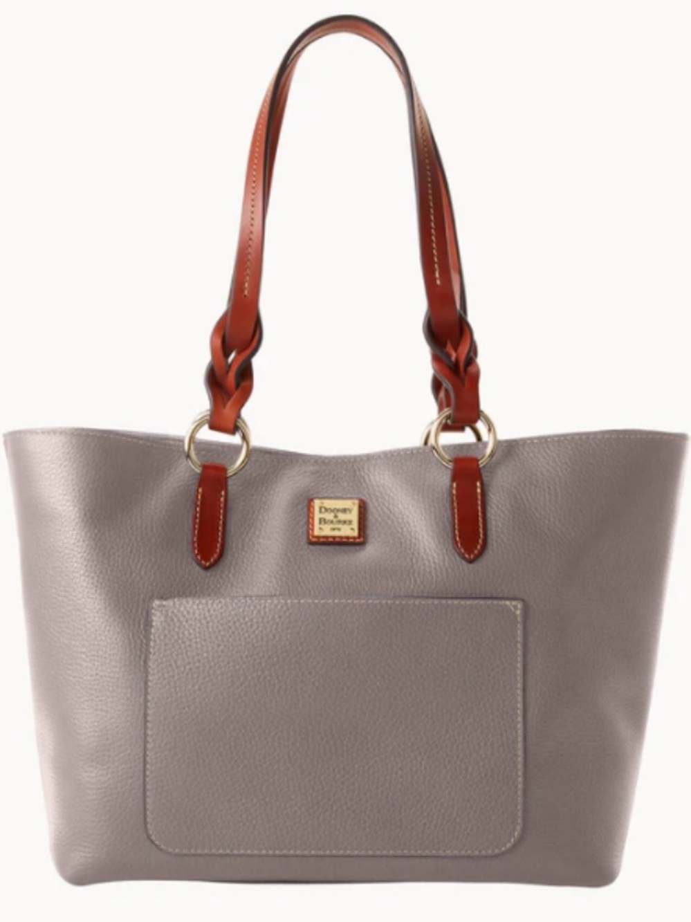 Dooney & Bourke leather Pebble Grain Tammy purse bag handbag Tote gray large